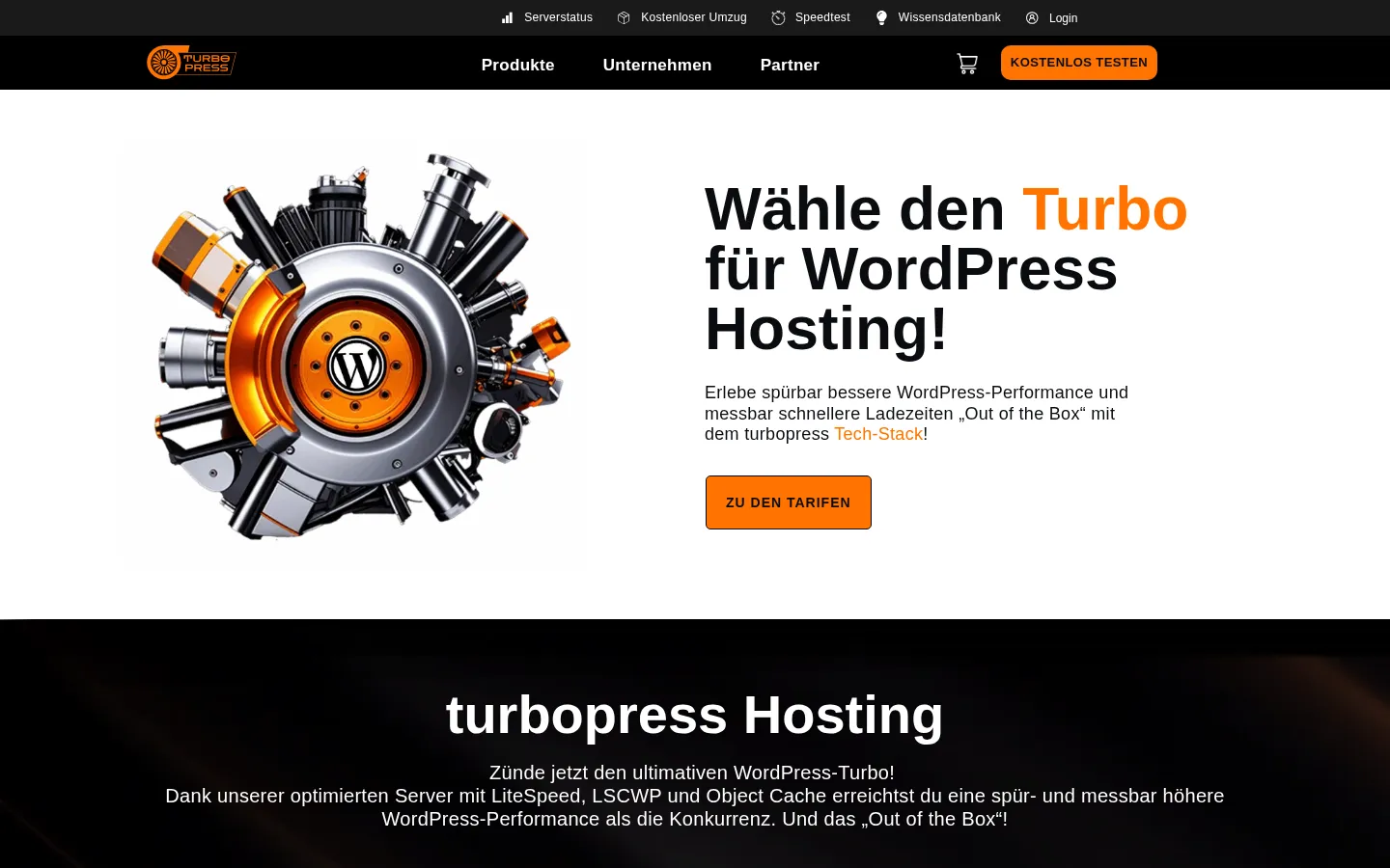 Screenshot der geprüften Website https://turbopress.de/