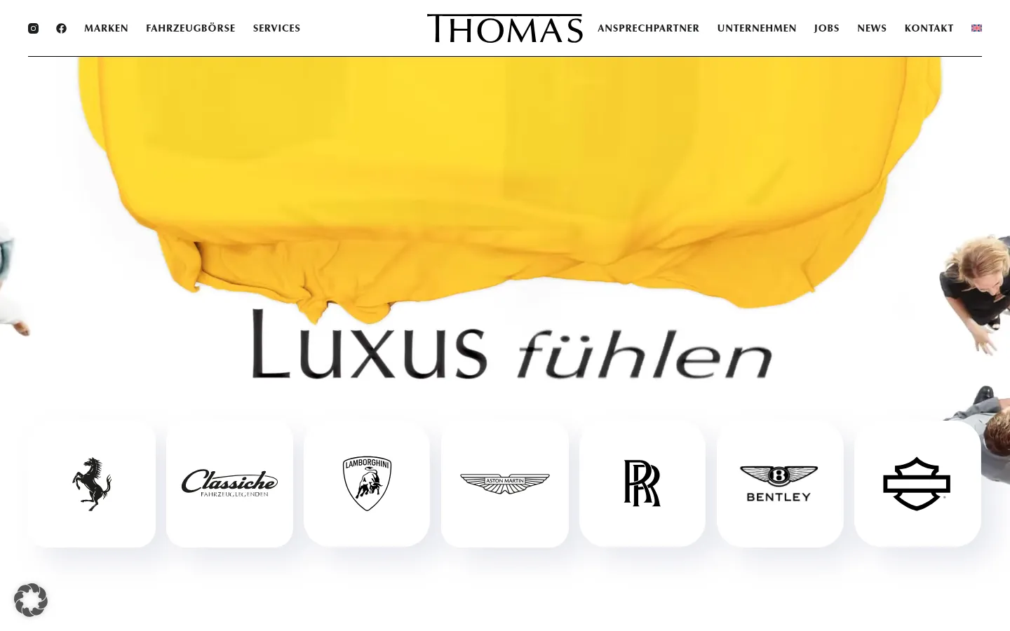 Screenshot der geprüften Website https://www.thomas-exclusive-cars.de/