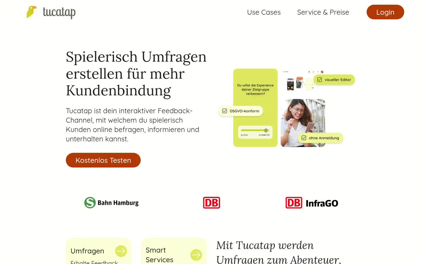Screenshot der geprüften Website https://tucatap.com/