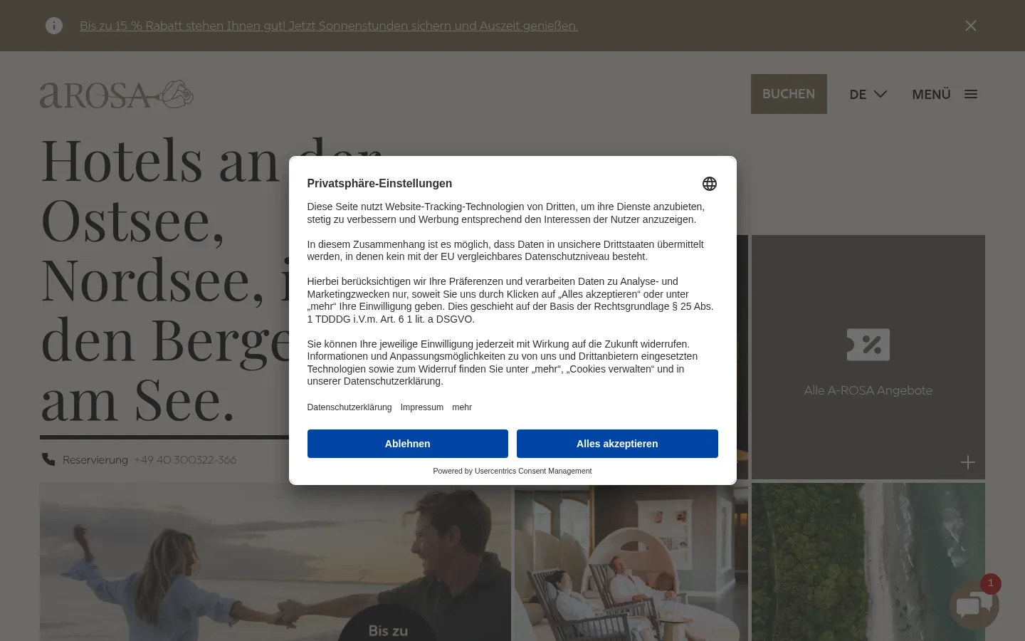 Screenshot https://arosahotels.de/