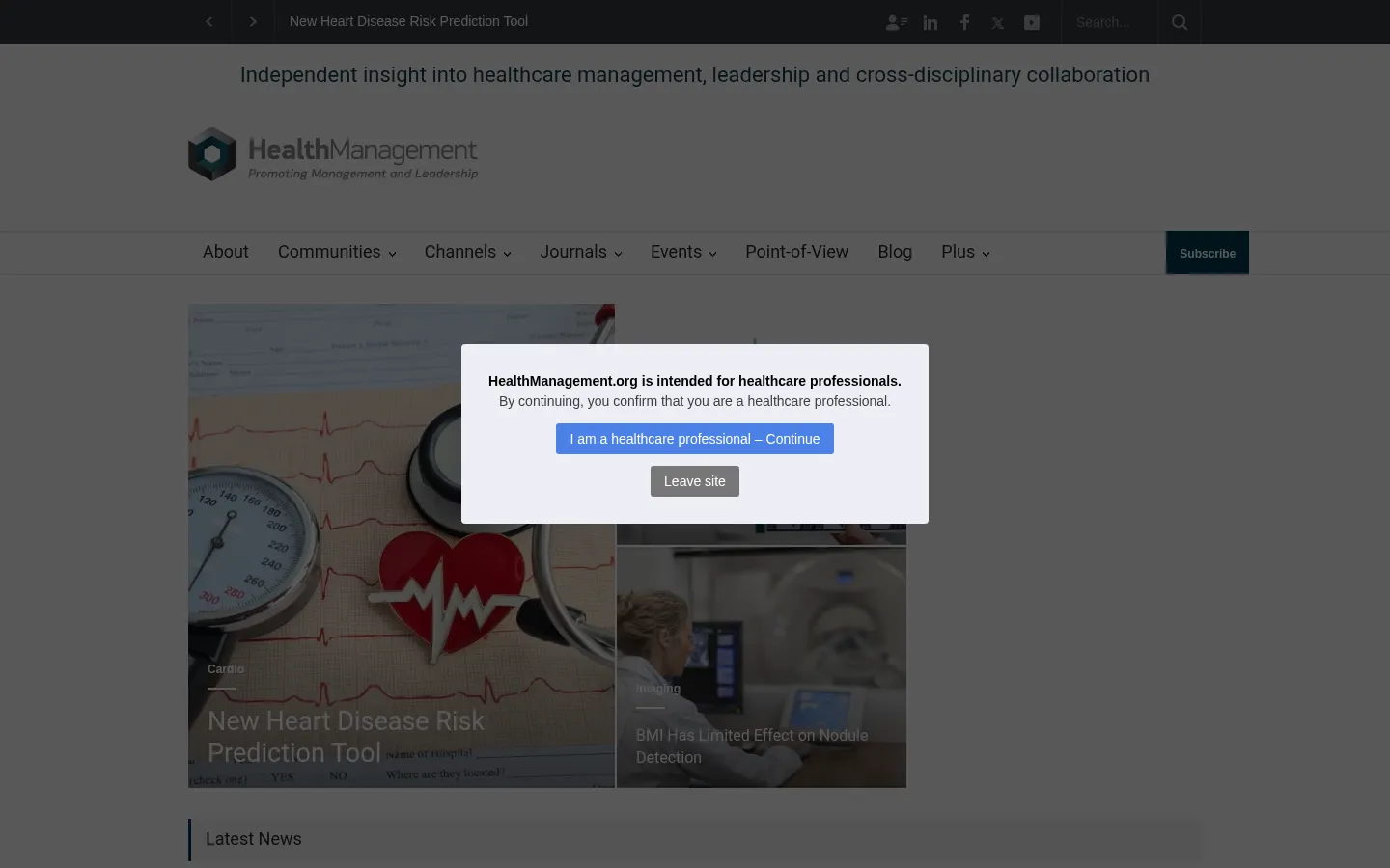 Screenshot https://healthmanagement.org/