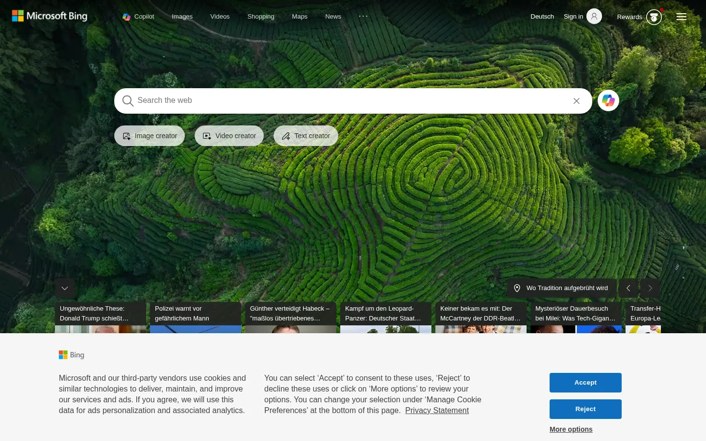 Screenshot https://bing.de/