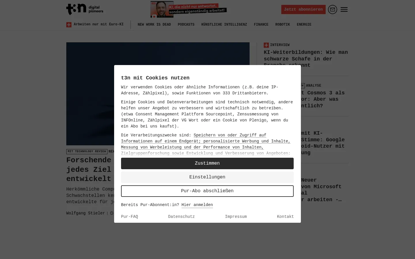 Screenshot https://t3n.de/