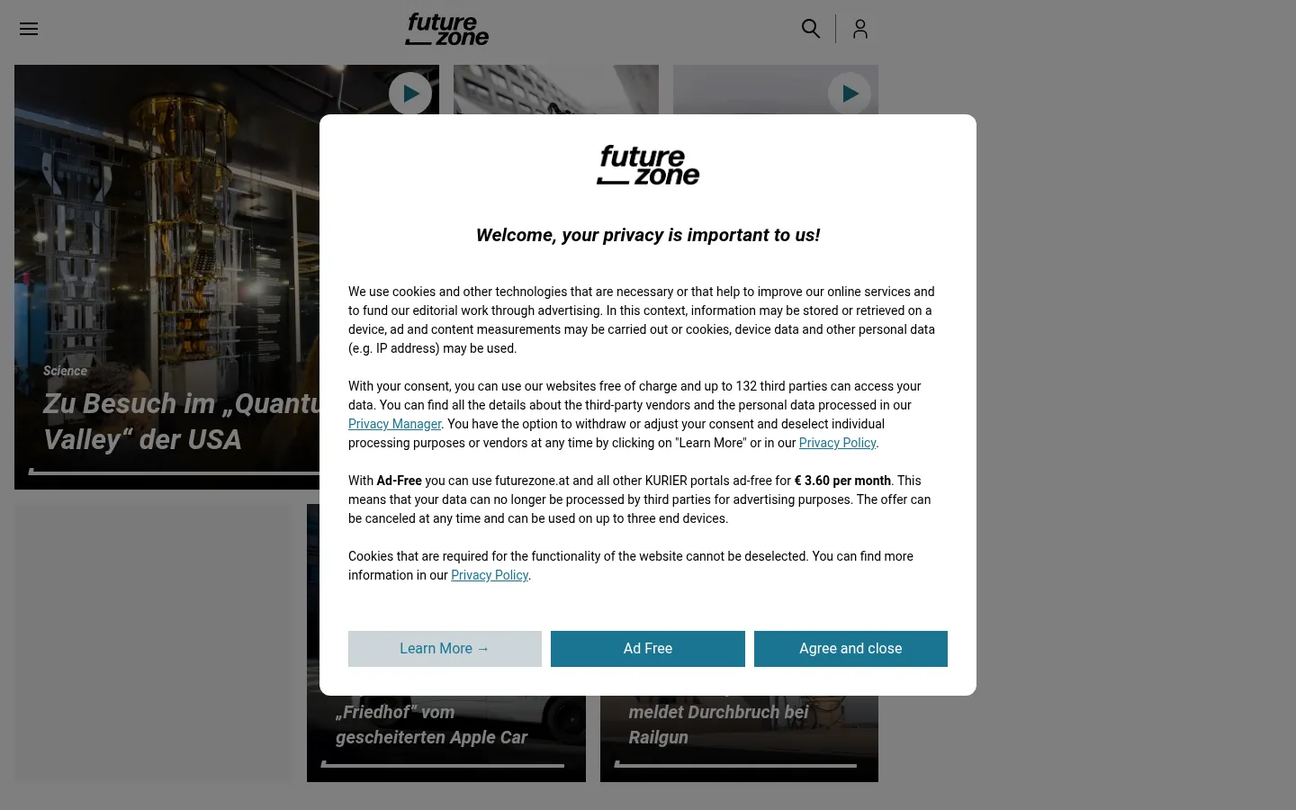 Screenshot https://futurezone.at/