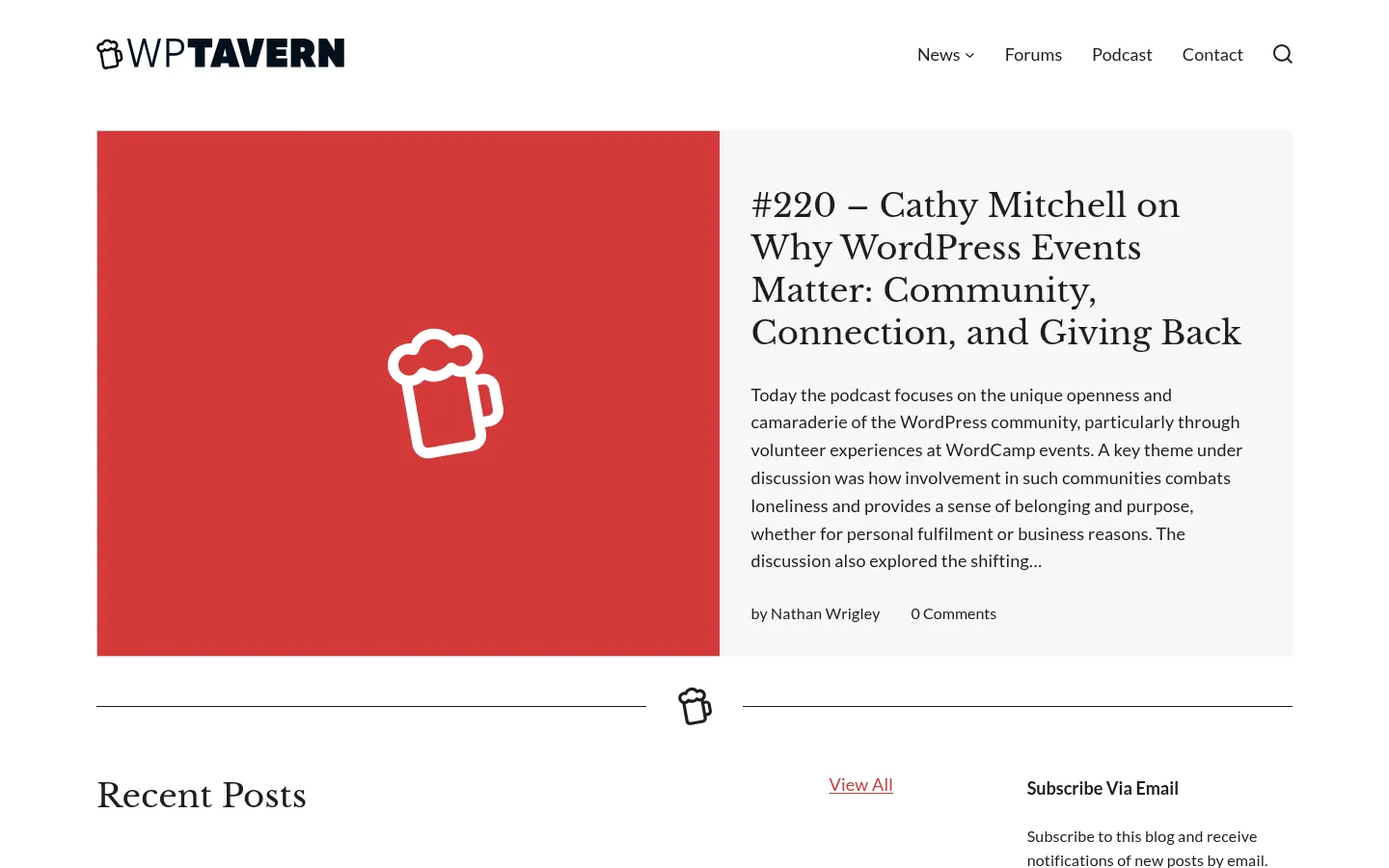 Screenshot https://wptavern.com/