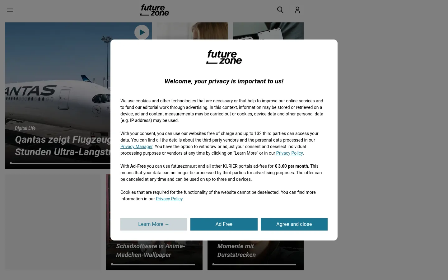 Screenshot https://futurezone.at/