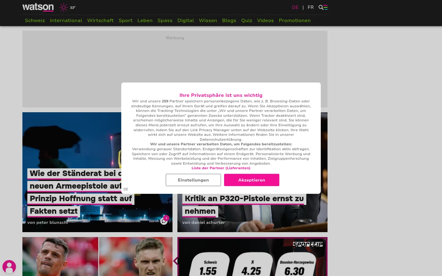 Screenshot https://watson.ch/