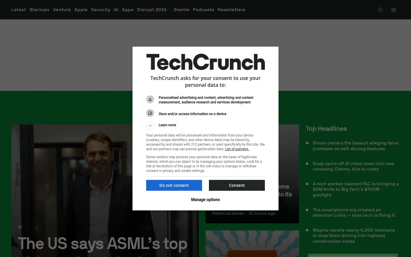Screenshot https://techcrunch.com/
