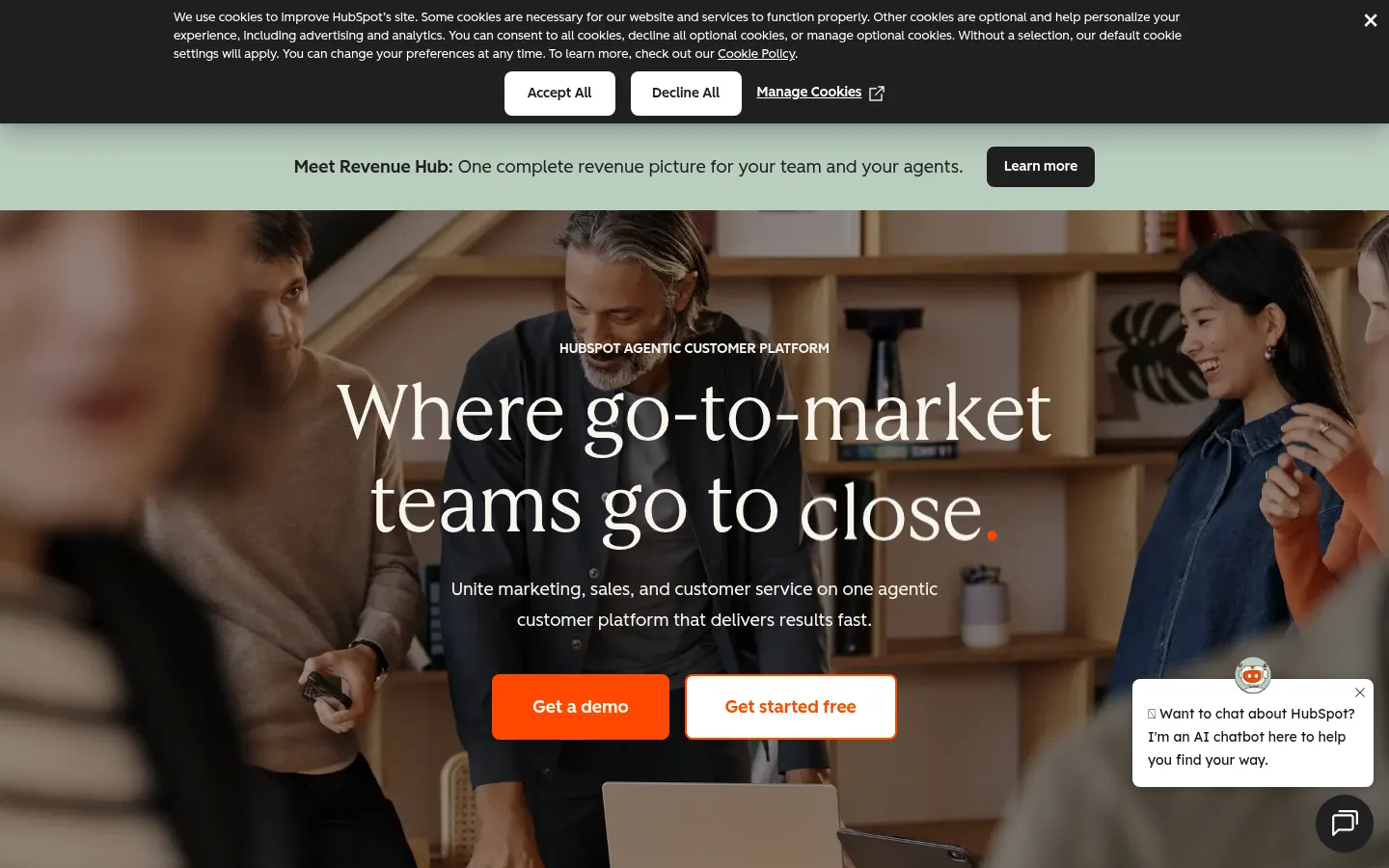 Screenshot https://www.hubspot.com/
