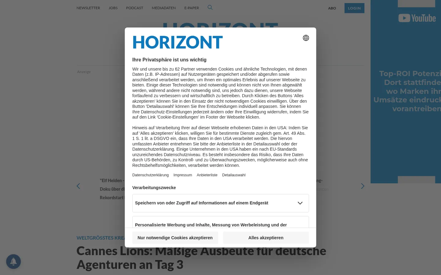 Screenshot https://horizont.net/