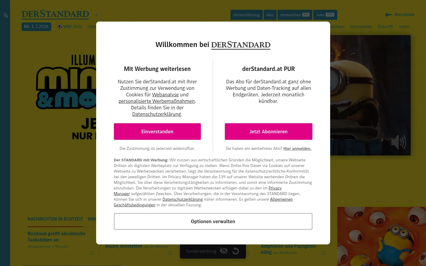Screenshot https://www.derstandard.at/