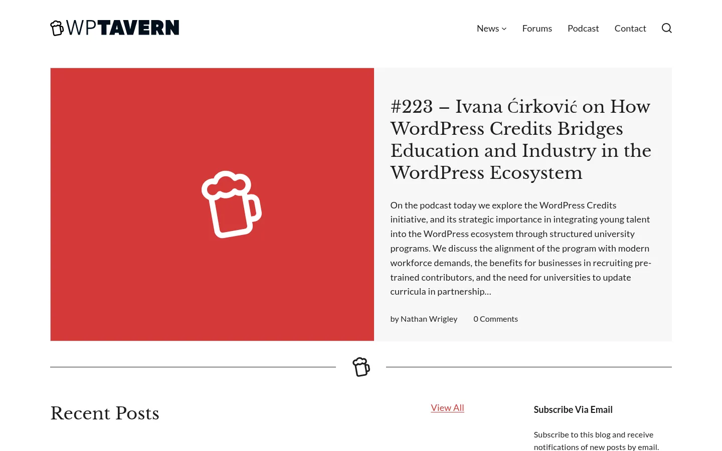 Screenshot https://wptavern.com/