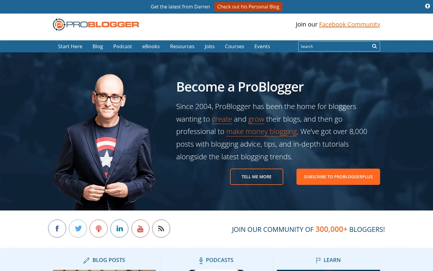 Screenshot https://problogger.net/