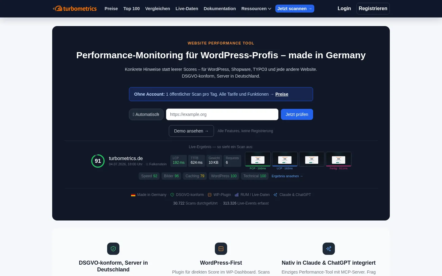Screenshot https://turbometrics.de/