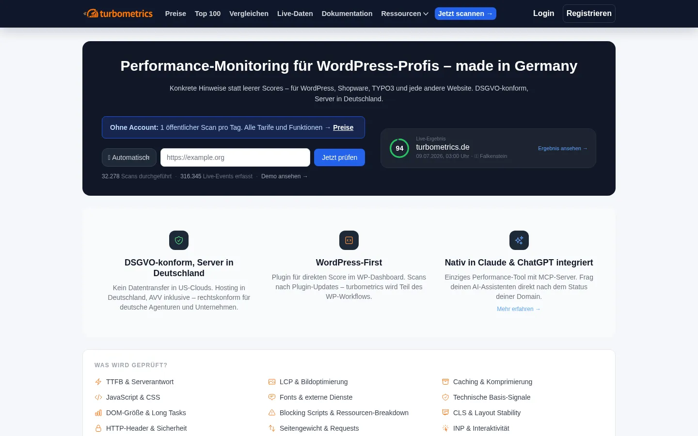 Screenshot https://turbometrics.de/